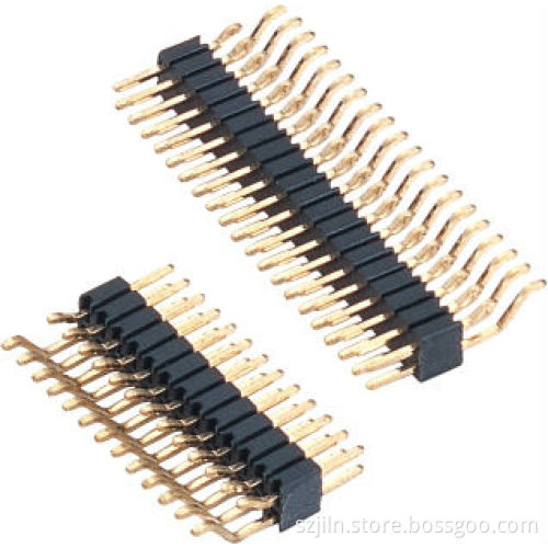 Single dual row 2.0mm 2.54mm pitchsurface mount right angle pin header with cap